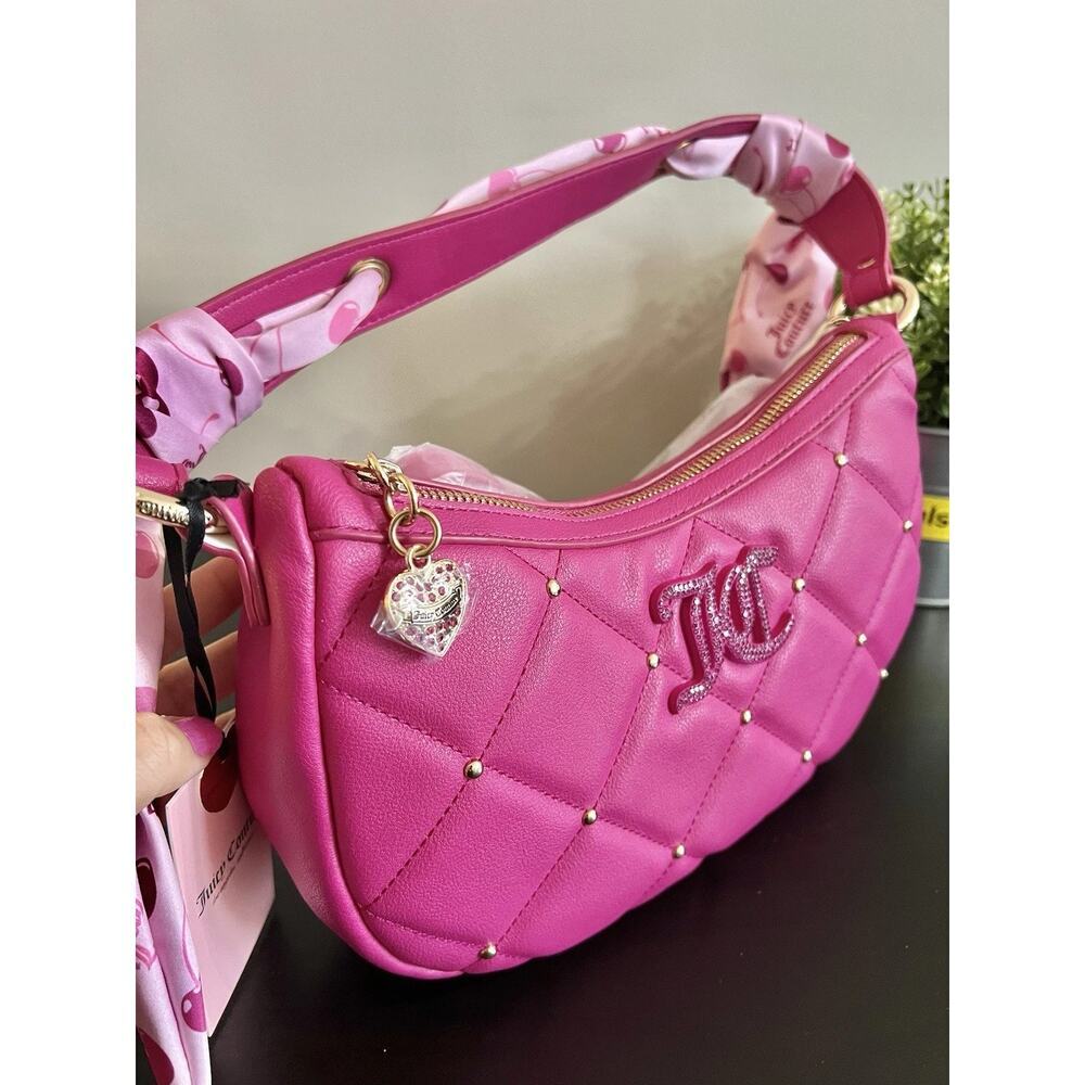 Juicy Couture Holding The Line COHO Cherry Shoulder Bag Pink Raspberry EXCLUSIVE - Picture 6 of 9